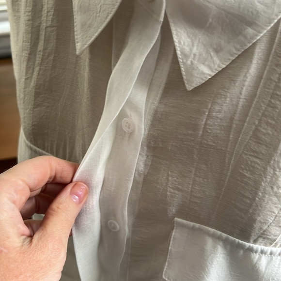 NWOT Anthropologie Grey Lab Sheer Tie-Waist Blouse - Picture 10 of 12